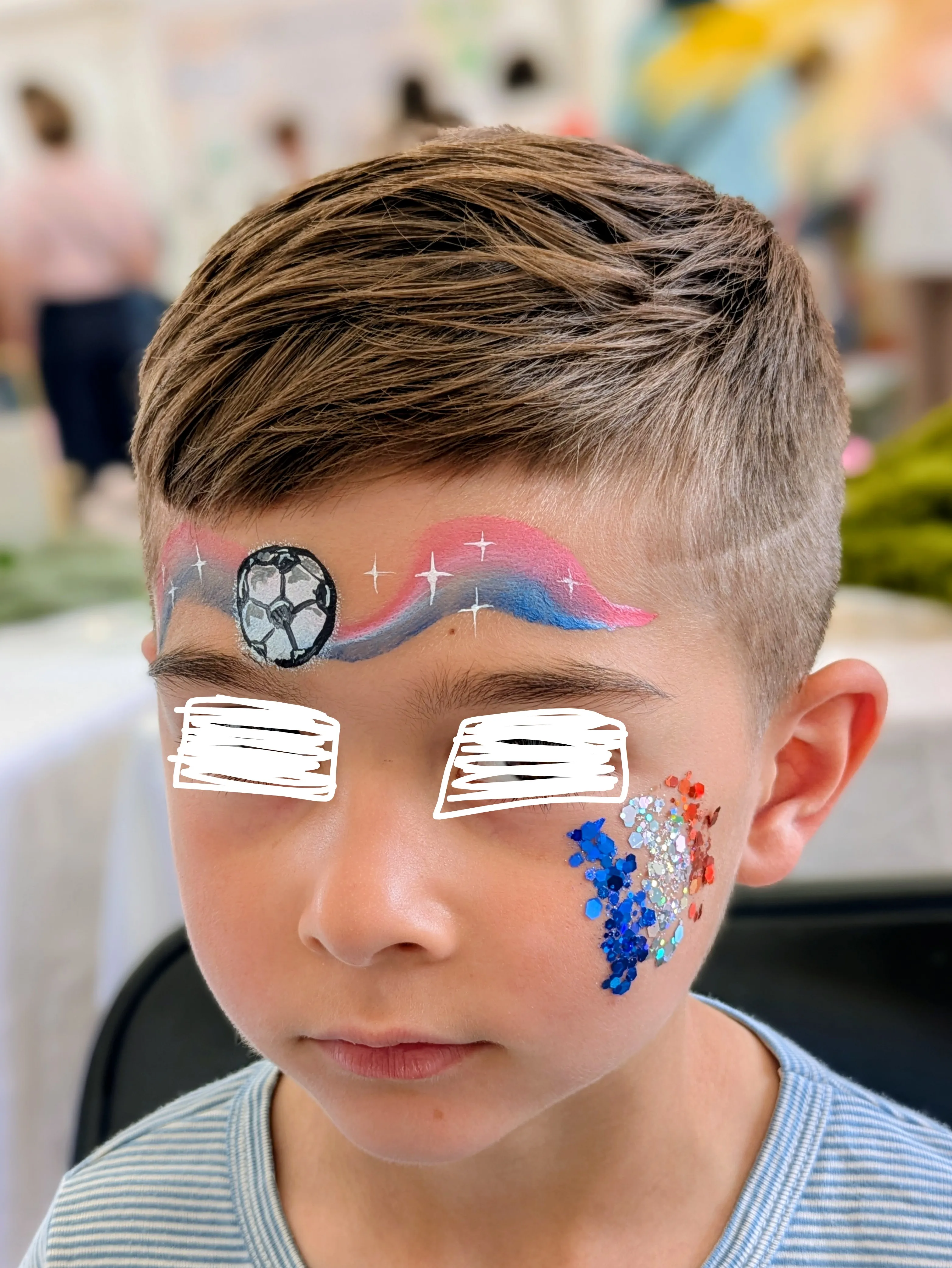 Maquillage artistique sur le thème du football et de la France